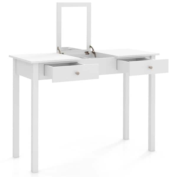 Costway Walnut 41 in. H Bathroom Vanity Sink Combo Wooden Bathroom Storage Cabinet with Doors