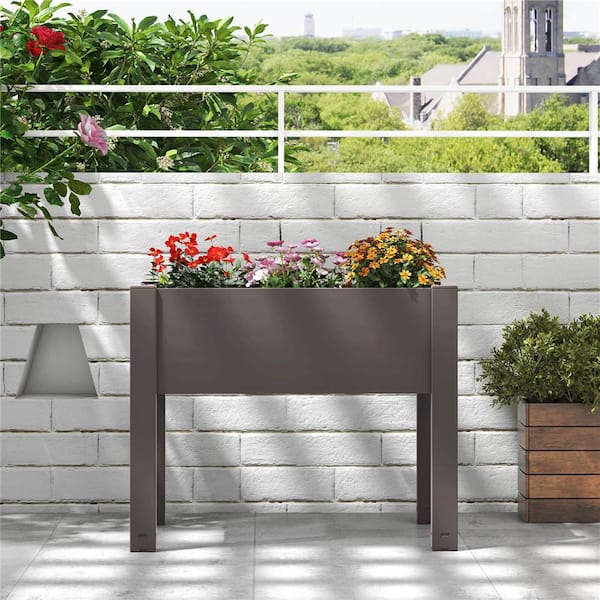 30 in. L x 18 in. W x 24 in. H Modular Self-Watering Coffee Plastic Raised Beds