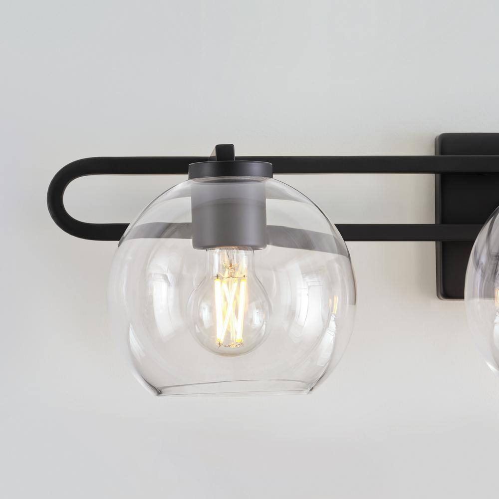 Midnight Black 3-Light Dimmable Glass Vanity Fixture