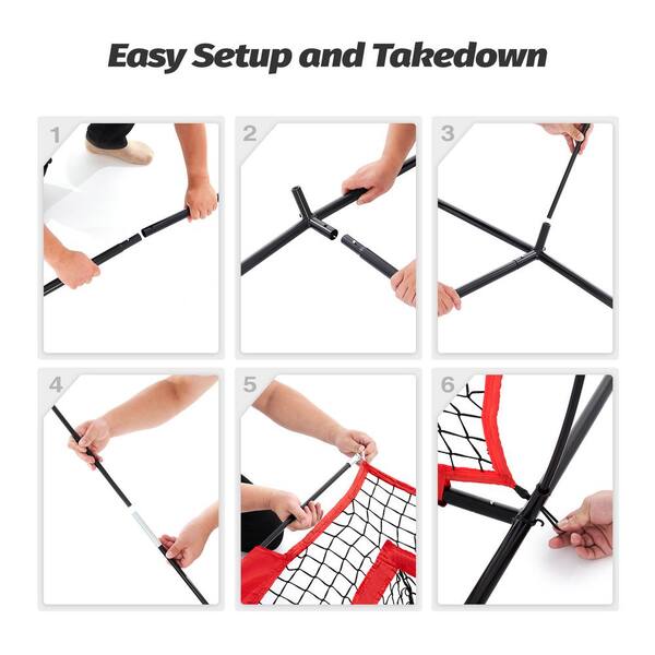 Unbranded - Football Throwing Net, 7 ft. x 7 ft. Football Training Equipment with 5 Target Pockets for Throwing and Passing Practice