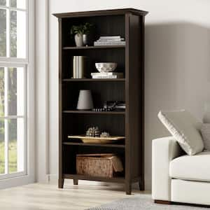 Amherst 70 in. H Hickory Brown Solid Wood 5-Shelf 36 in. 5 Shelf Bookcase