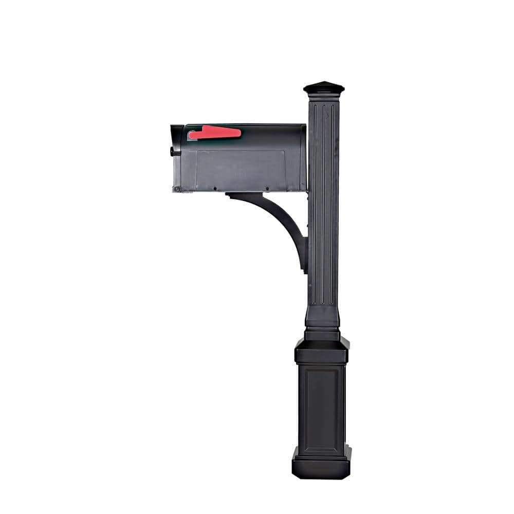 Lexington Black Composite Post Mount Mailbox Kit