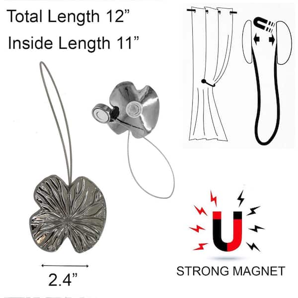 Black Curtain Tiebacks Magnetic 2 Pack: Strong Magnets Closure, Wood Bead  Curtain Tiebacks Holders, Drapery Tie Backs Magnetic Curtain Holdbacks for