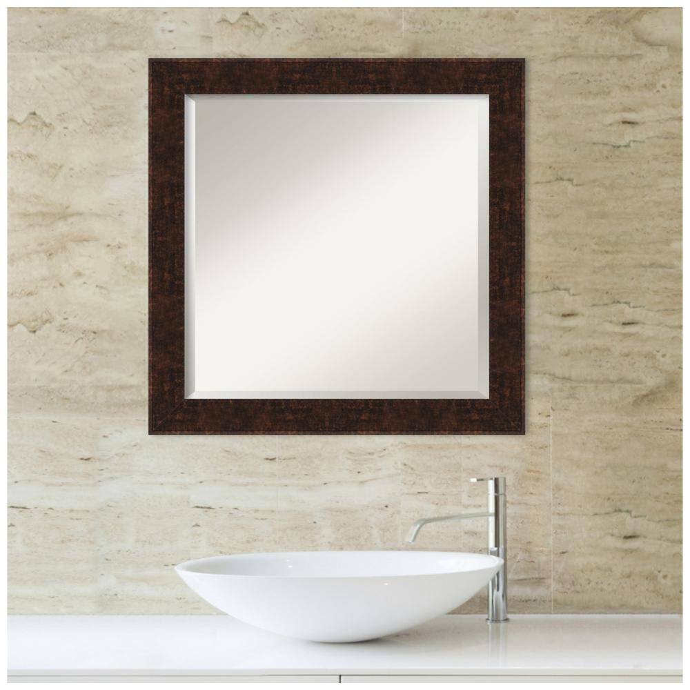 William 24" x 24" Bronze Wood Framed Wall Mirror
