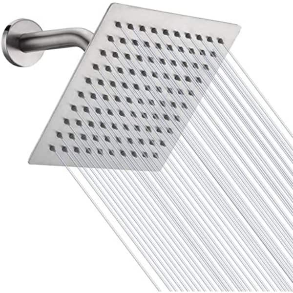 Unbranded Rain Shower head 3-Spray Patterns with 1.8 GPM 8 in. Wall Mount Rain Fixed Shower Head in Brushed Nickel.