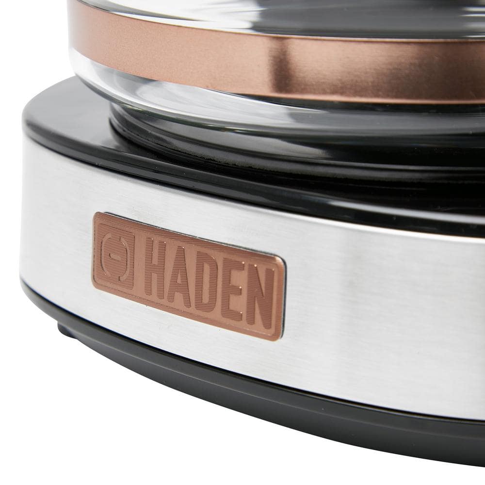 Haden 12-Cup Programmable Steel & Copper Drip Coffee Maker