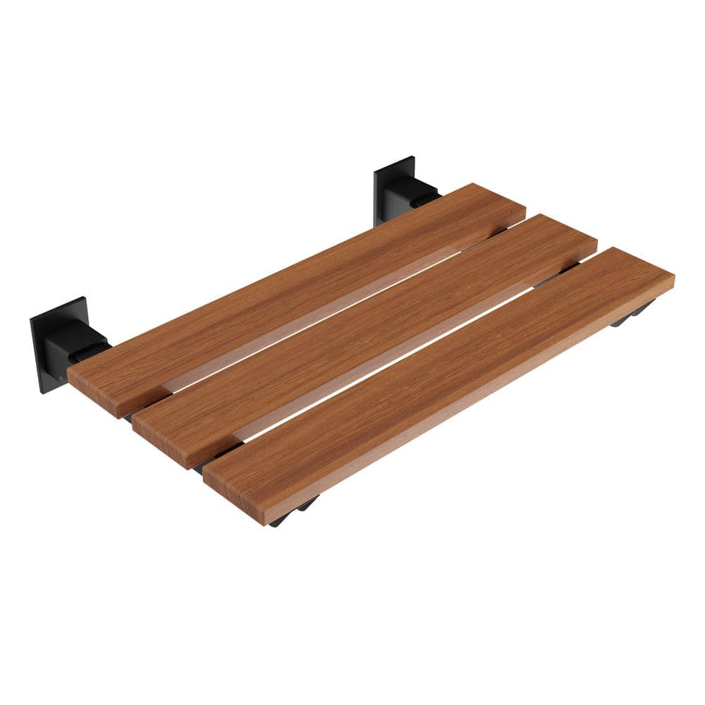 Bohemian 12.5 in. D x 18.7 in. W Teak Wall Mounted Folding Walk in Shower S