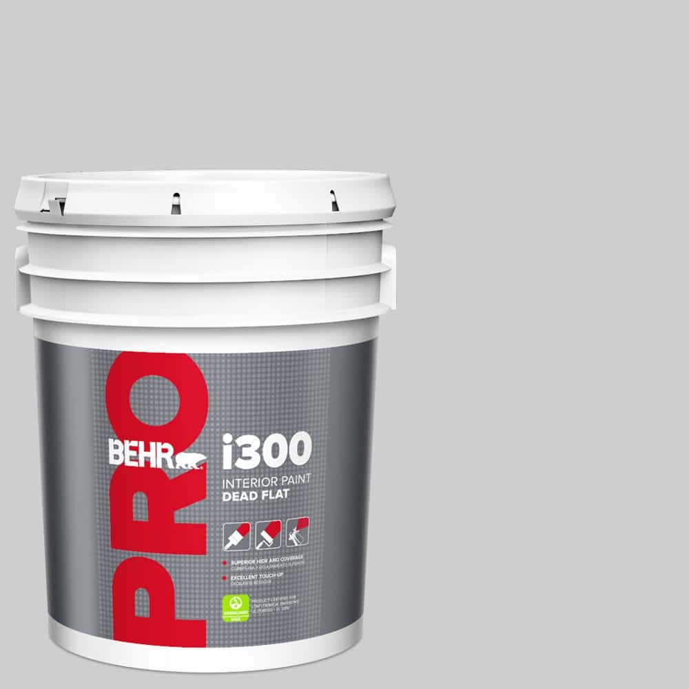 BEHR PRO 5 gal. 770E2 Silver Screen color Dead Flat Interior Paint