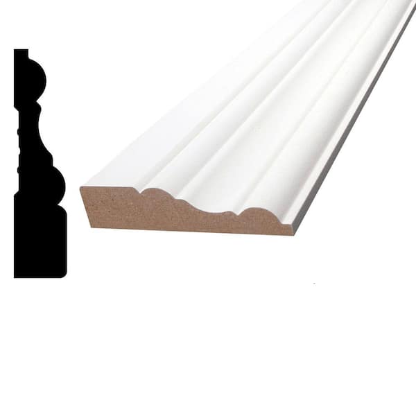 Alexandria Moulding 11/16 in. x 3 in. x 96 in. Primed MDF Casing Moulding Pack (4 pack)