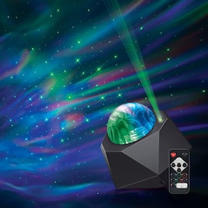 Multi-Color Sound Reactive USB Powered Galaxy Wave Projector Laser Integrated LED Light Show with Remote Control