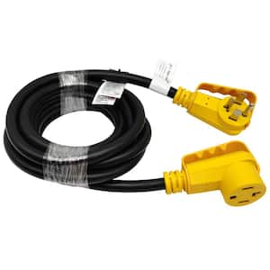 15 ft. 10/4 30A 125/250-Volt Indoor/Outdoor 4 Prong NEMA 14-30 Dryer Extension Cord with Handle and Lighted end, Black