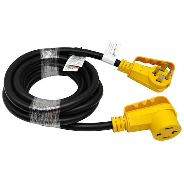 parkworld 15 ft. 10/4 30A 125/250-Volt Indoor/Outdoor 4 Prong NEMA 14-30 Dryer Extension Cord with Handle and Lighted end, Black