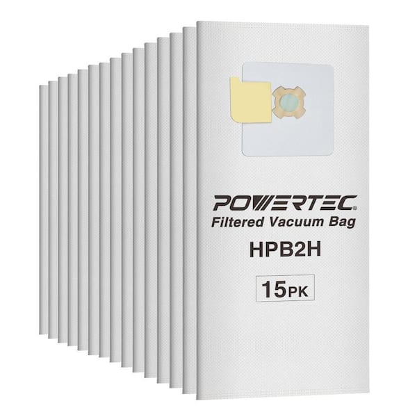 POWERTEC 5-ply Central Vacuum Bag for AstroVac, Valet and VacuMaid HPB2H, HPB2HPK, Replacement Filter Bag, Dust Bags (15-Pack)