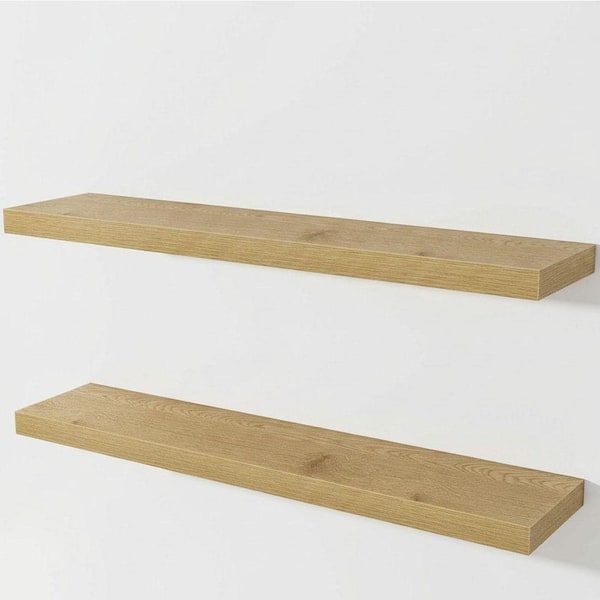 39 in. W x 6.7 in. D Oak Floating Shelves Decorative Wall Shelf