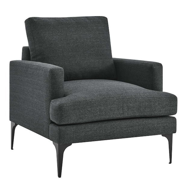 MODWAY Evermore Upholstered Fabric Armchair in Gray