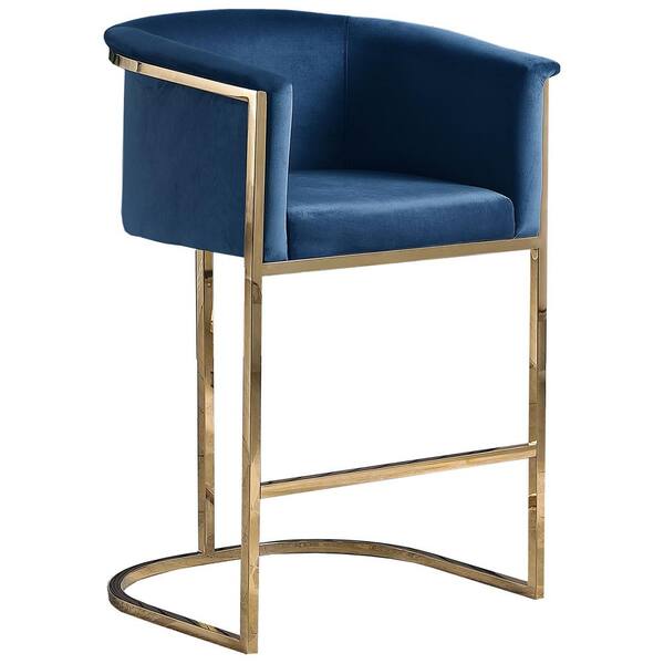 gold and blue bar stools