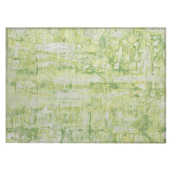 Chantille Machine Washable Indoor/Outdoor Abstract ACN2120 Lime 1 ft. 8 in. x 2 ft. 6 in. Accent Rug