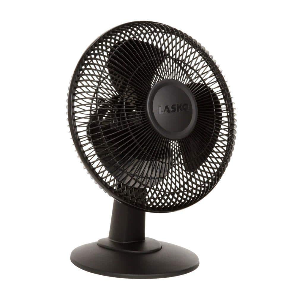 Lasko 12 In 3 Speed Black Oscillating Personal Table Fan With Tilt Back Feature 2017 The Home Depot