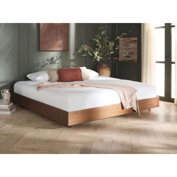 Bernadina Brown Iron Frame Queen Platform Bed