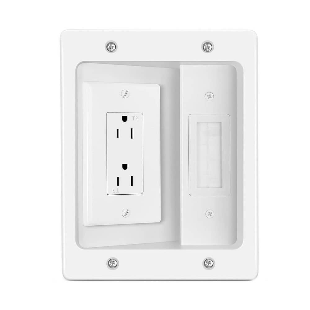 In-Wall Cable Management Series Recessed Outlet TV Cable Hider Kit White for Low Voltage Cables Home Office price history on PriceWatchPro