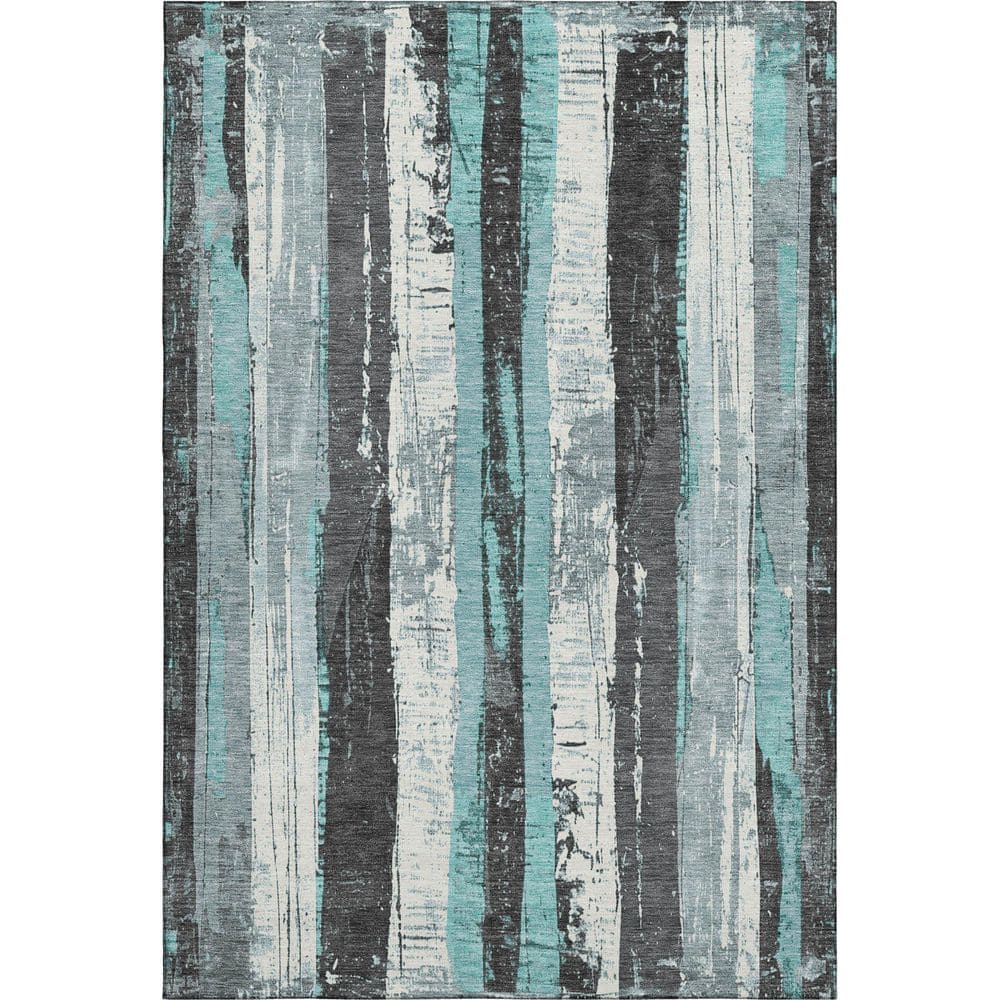 Mayfield Premium Machine Washable Abstract AMF1872 Teal 10 ft. x 14 ft. Area Rug price history on PriceWatchPro