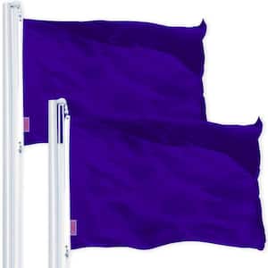 2-Pack Solid Violet Lite Weave Pro Series Flag 2 ft. x 3 ft. Printed 150D Polyester