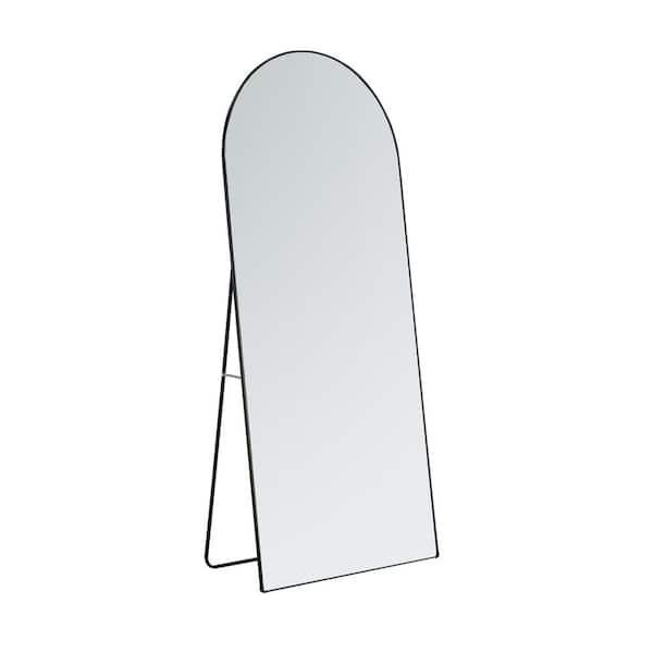 Miscool Anky Black 31 in. W x 71 in. H Arched Rectangle Metal Framed Full Length Mirror