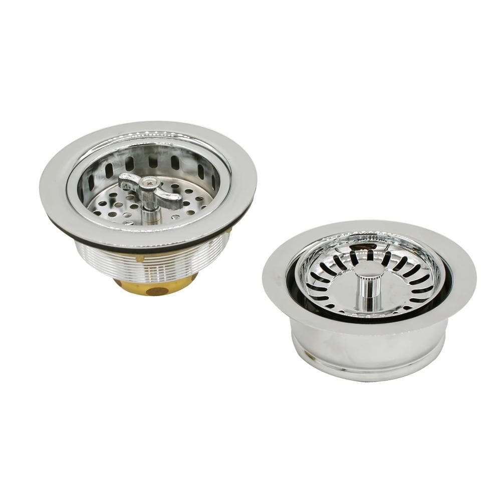 3-1/2 in. Twist Style Kitchen Strainer with Disposal Flange and Stopper in Polished Nickel price history on PriceWatchPro
