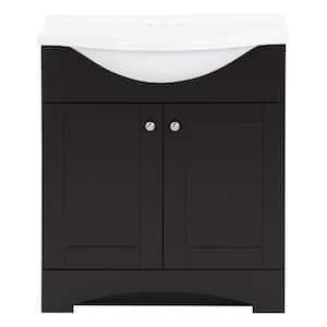 Del Mar 31 in. W x 18.78 in. D Bath Vanity in Espresso with Cultured Marble Vanity Top in White with Belly Bowl Sink