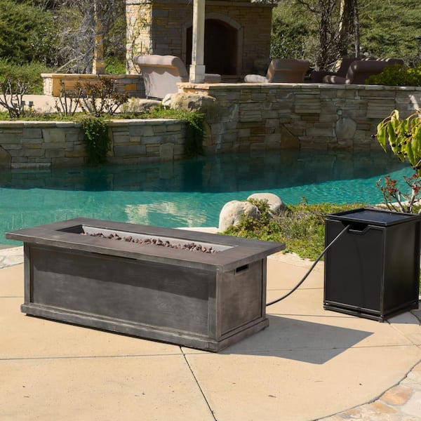 Anchorage 56 in. x 18 in. Rectangular Propane Outdoor Patio Fire Pit Table with Tank Holder