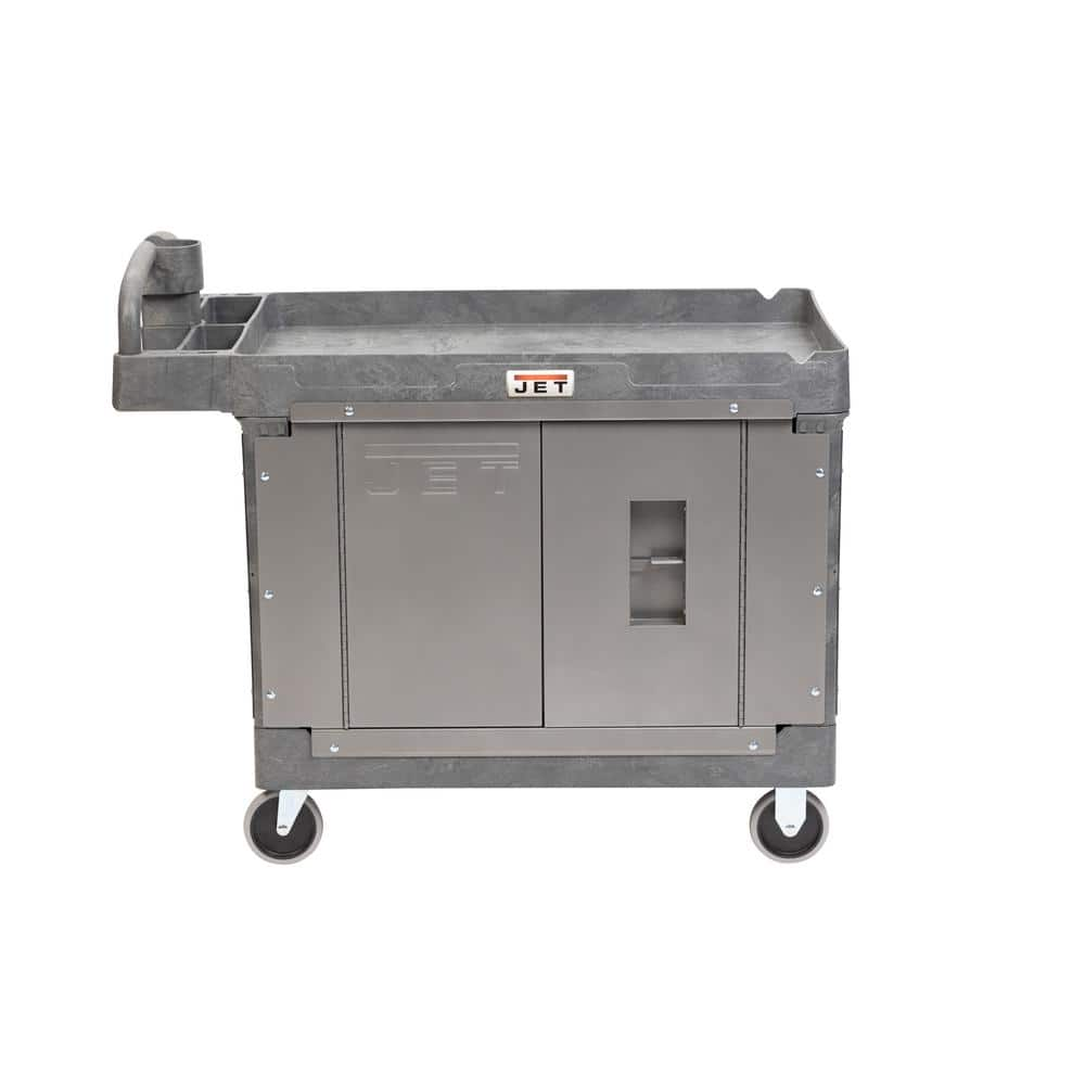 JET 43 in. x 25 in. Resin Utility Cart plus Load-N-Lock Security Cart ...