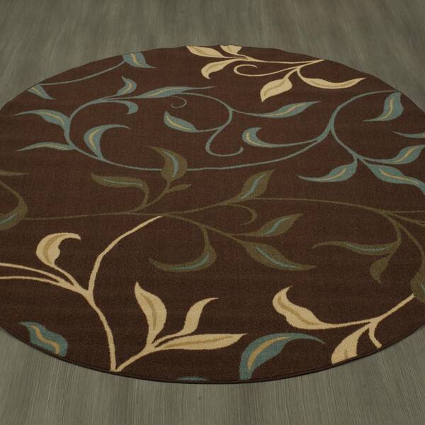 Ottomanson Ottohome Collection Non-Slip Rubberback Bordered 5x7 Indoor Area  Rug, 5 ft. x 6 ft. 6 in., Dark Brown OTH2208-5X7 - The Home Depot