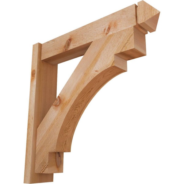Ekena Millwork 6 in. x 30 in. x 30 in. Western Red Cedar Merced Arts and Crafts Rough Sawn Outlooker
