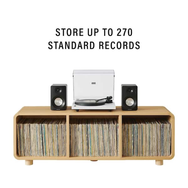 CROSLEY FURNITURE Zoe Ash Large Record Storage Console CF1137-AH