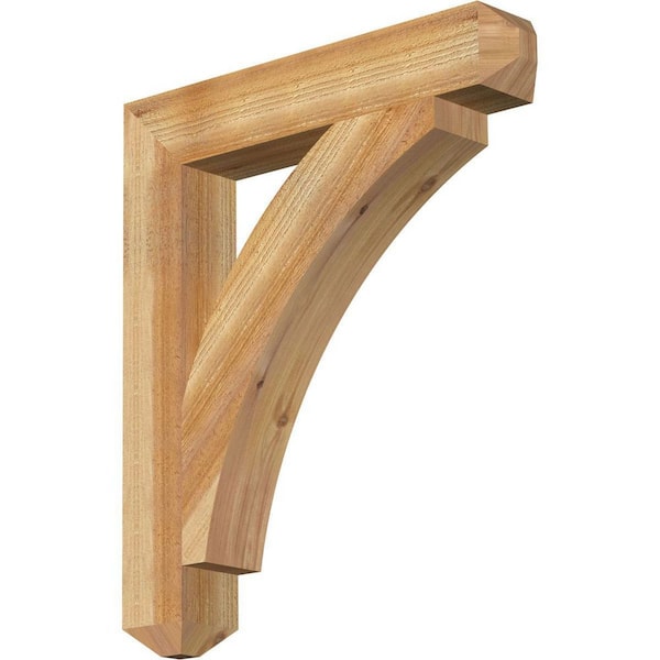 Ekena Millwork 4 in. x 28 in. x 24 in. Western Red Cedar Thorton Craftsman Rough Sawn Bracket