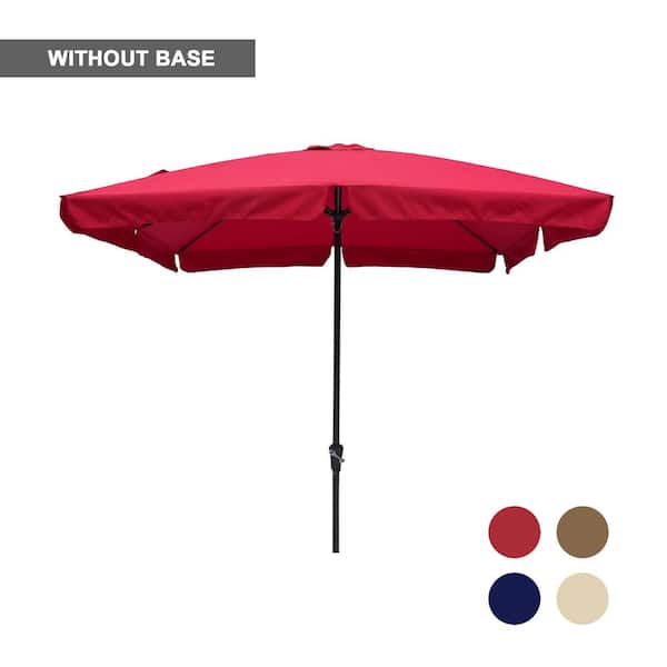 Mondawe 10 ft. x 8 ft. Rectangle Red Market Patio Umbrella