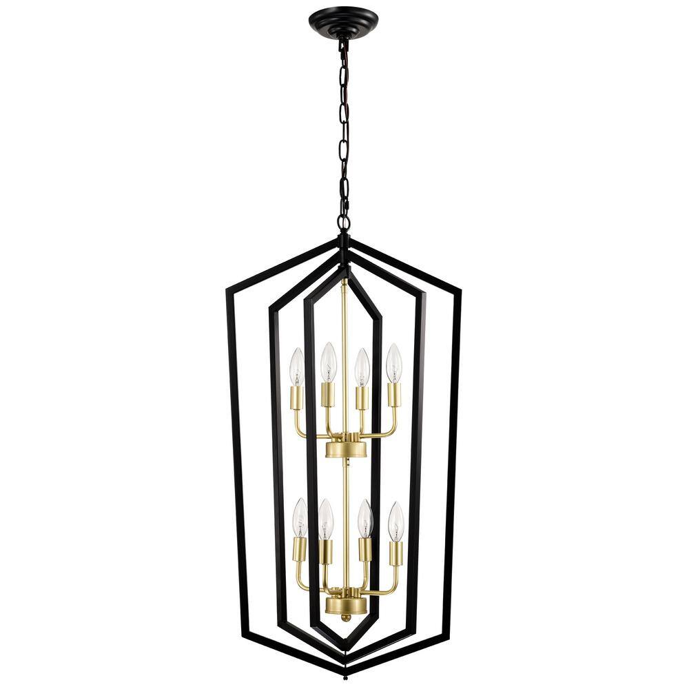 8-Light Gold Lantern Tired Farmhouse Ceiling Hanging Light Chandelier for Dining Room Kitchen with No Bulbs Included price history on PriceWatchPro