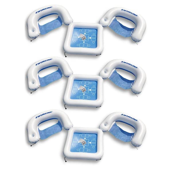 Swimline Inflatable Game Station Pool Set with Waterproof Playing Cards (3-Pack)