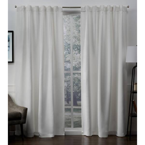 Exclusive Home Curtains Sateen Vanilla Solid Woven Room Darkening Hidden Tab Rod Pocket Curtain 52 In W X 84 In L Set Of 2 Eh99 03 2 84h