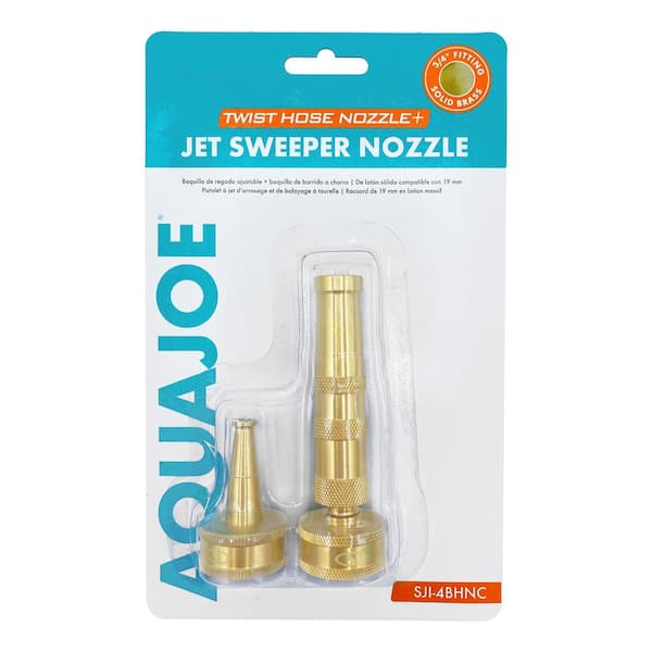2-Piece 5-inch Adjustable Brass Watering Nozzle and Sweeper Nozzle Set