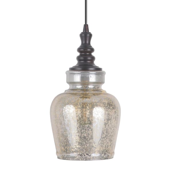 Worth Home S Instant Pendant 1 Light Brushed Bronze Recessed Conversion Kit With Mercury Glass Shade Pkn 5572 0111 The Depot Mercury Glass Shade Pkn 5572 0111, Mercury Glass Pendant Light Shades