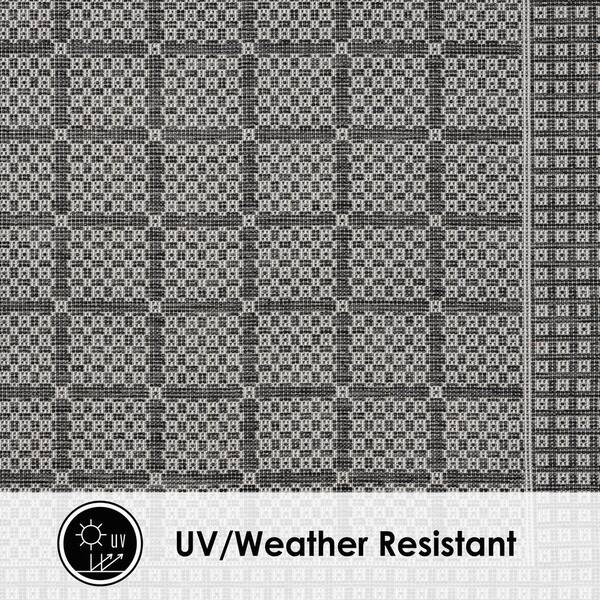 Nuu Garden 5x7 ft. Rectangular Gray and White Plastic Straw Fade Resistant  Outdoor Area Rug SO03-02 - The Home Depot