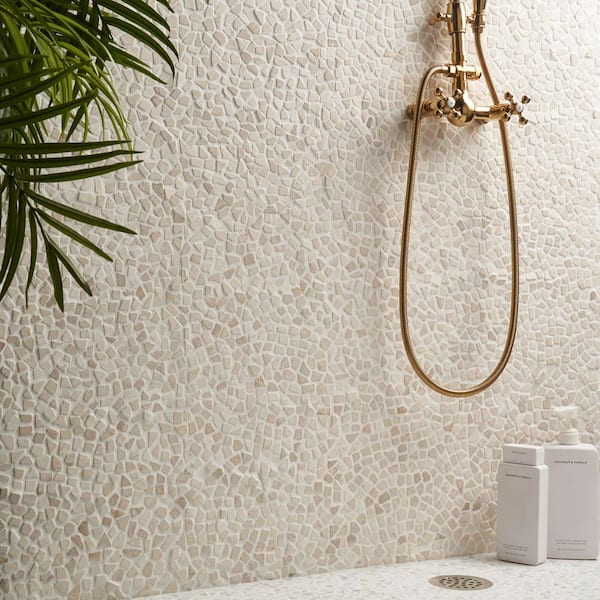 Countryside Lovina White 11.81 in. x 11.81 in. Natural Stone Mosaic Floor and Wall Tile (0.96 sq. ft./Each)
