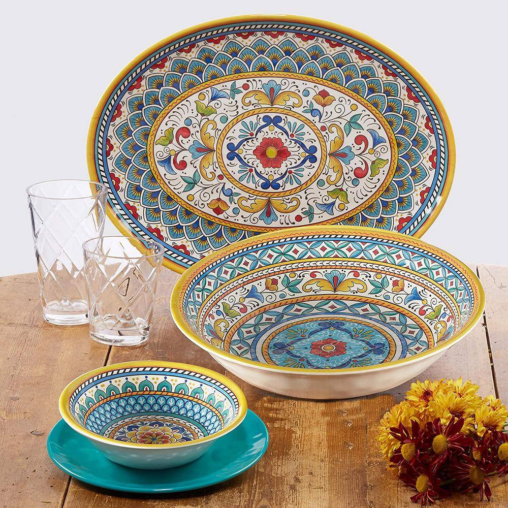 Portofino Multicolor Melamine 7.5" All Purpose Bowls, Set of 6