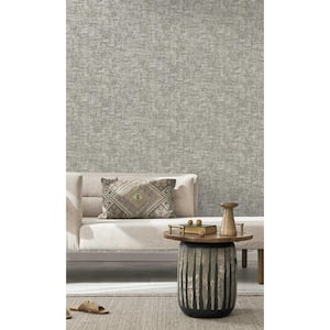 Grey and Silver Beaded Metallic Print Non-Woven Paper Paste the Wall Textured Wallpaper 57 sq. ft.