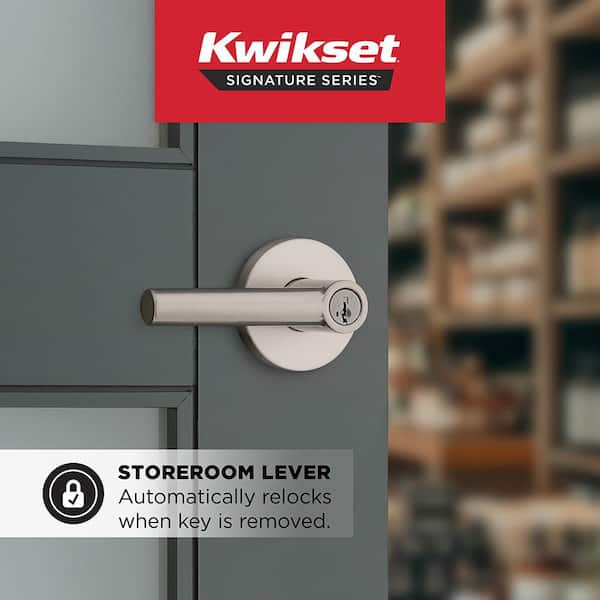 Milan Satin Nickel Round Rose Storeroom Keyed Entry Door Handle UL Rated Featuring SmartKey Security