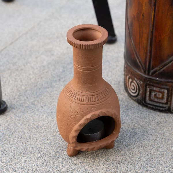 Afoxsos Handmade Terracotta Chiminea for Incense and Smudging