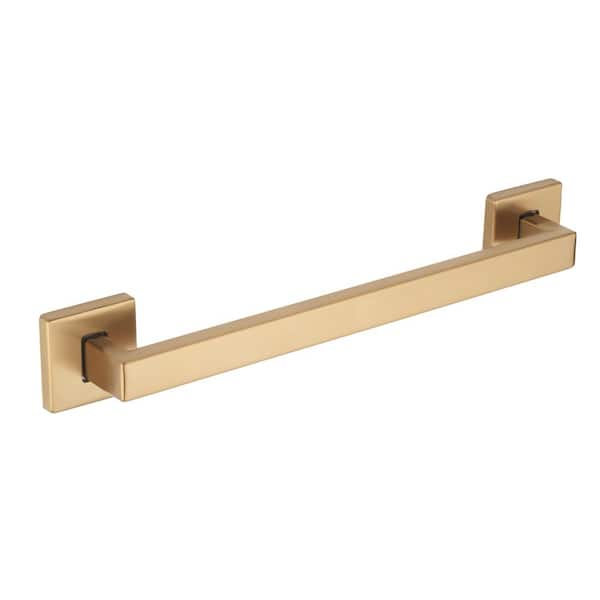 Glacier Bay 16 in. Soft Square Style Grab Bar in Matte Gold