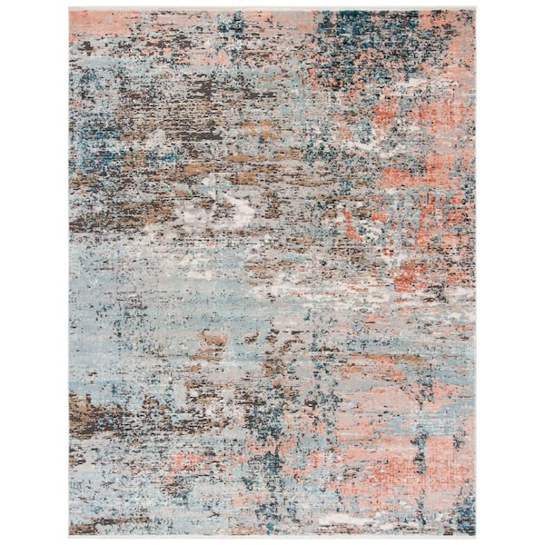 SAFAVIEH Shivan Gray/Pink 8 ft. x 10 ft. Distressed Gradient Area Rug