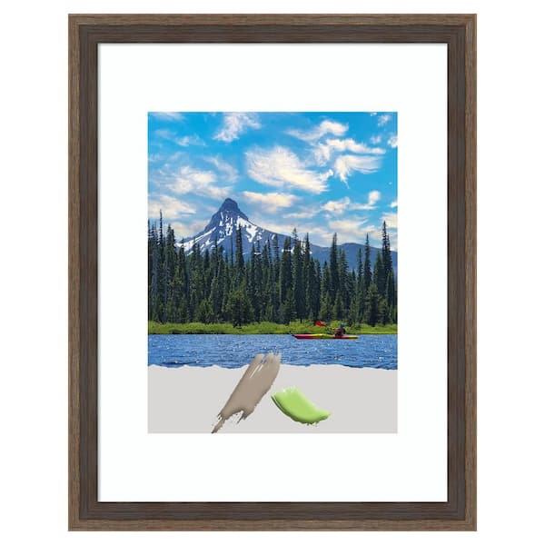 Amanti Art Hardwood Wedge Mocha Wood Picture Frame Opening Size 11 x 14 in. (Matted To 8 x 10 in.)